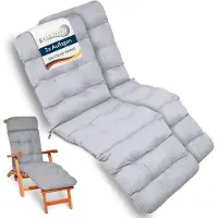 Beautissu 2X Bequeme Liegenauflage Deckchair, 200x50x8 cm, Hellgrau