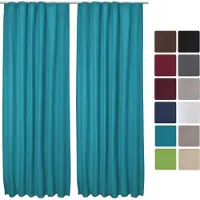 Beautissu Amelie TK Vorhang mit Kräuselband 140x245cm Türkis 2tlg