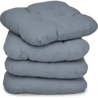 Beautissu STUHLKISSEN Lisa 40/40/8 cm Grau 4tlg