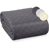 Beautissu TAGESDECKE Olivia 220/240 cm Anthrazit