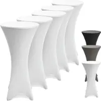 Beautissu STEHTISCHHUSSE Stella Ø 70cm Weiß (5tlg)