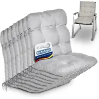 Beautissu 8er Set Niedriglehner Auflagen Set Flair NL, 100x50x8cm, Grau