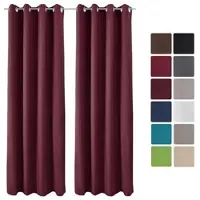 Beautissu VORHANG Amelie TO mit Öse 140x245cm Bordeaux (2tlg)