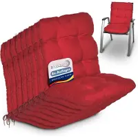 Beautissu 8er Set Niedriglehner Auflagen Set Flair NL, 100x50x8cm, Rot