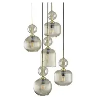 TK Lighting Hängelampe Sophia , dimmbar, alu / grau / zink, für Wohn- / Esszimmer, Glas, Modern, Pendelleuchte