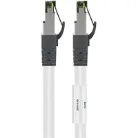 Dsit RJ45 Netzwerkkabel S/FTP (PiMF), mit CAT 8 Rohkabel, Weiß, 5m