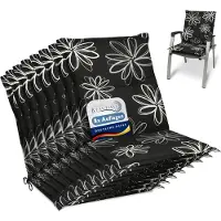 Beautissu Flores Niedriglehner 8er 100x50 cm schwarz mit Blumen