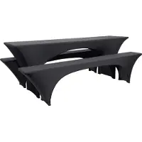 Beautissu Victoria Biertischhusse 70cm Stretch Schwarz 3tlg