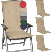 Beautissu 4er Set Gartenstuhlauflage Loft HL Natur, 120x50x6cm