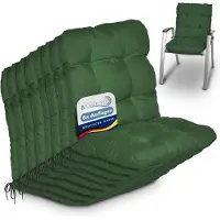 Beautissu 8er Set Niedriglehner Auflagen Set Flair NL, 100x50x8cm, Dunkelgrün