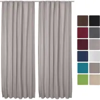 Beautissu VORHANG Amelie TK mit Kräuselband 140x245cm Grau (2tlg)