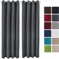 Beautissu VORHANG Amelie BO mit Öse 140x245cm Anthrazit (2tlg)