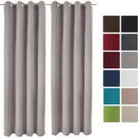 Beautissu Amelie BO Vorhang mit Öse 140x245cm Grau 2tlg