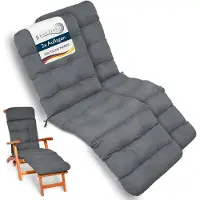 Beautissu 2X Bequeme Liegenauflage Deckchair, 200x50x8 cm, Grau