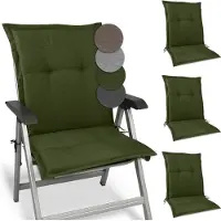 Beautissu 4x Set Premium auflage Niedriglehner 105x50x7cm, Dunkelgrün