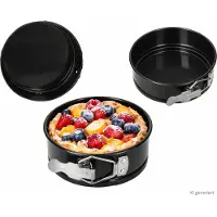 MamboCat 3er Set Mini Springform rund Backform Ø12,5cm Schwarz Airfryer Backofen