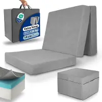 Beautissu VISCO KLAPPMATRATZE VS95201x140x14cm mit Husse Grau (2tlg)