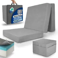 Beautissu VISCO KLAPPMATRATZE VS95195x75x14cm mit Husse Grau (2tlg)