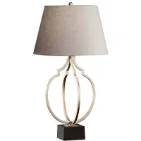 Elstead Lighting Elstead Grandeur Tischleuchte E27 Ebonisiertes Blattsilber, schwarz