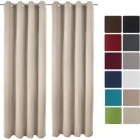 Beautissu VORHANG Amelie BO mit Öse 140x245cm Creme (2tlg)