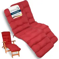 Beautissu 2X Bequeme Liegenauflage Deckchair, 200x50x8 cm, Rot