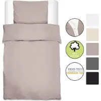 Beautissu 1er Set Renforcé Bettwäsche Set Julie, 135x200cm, 2tlg., Taupe