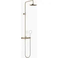 Dornbracht TARA Showerpipe ohne Handbrause, Ausladung Standbrause 420mm, flowReduce, 26633892-47, Farbe: Champagne