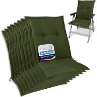 Beautissu 8x Set Premium Auflage Niedriglehner 105x50x7cm, Dunkelgrün