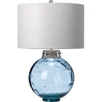 Elstead Lighting Kara Tischleuchte nickel poliert, Glas blau 555mm DL-KARA-TL-BLUE