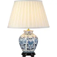 Elstead Lighting Elstead Linyi Tischleuchte E27 Blau und weiß Elfenbein