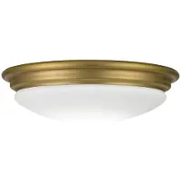 Elstead Lighting Badezimmerleuchte BROMPTON 1x5.7W GX53 IP44 Stahl Messing gebürstet, Opalglas H:10cm Ø35.6cm dimmbar