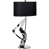 Elstead Lighting Elstead Ribbon Tischleuchte E27 Poliertes Nickel Schwarz