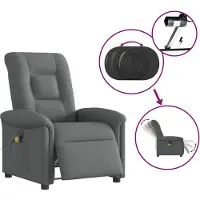 vidaXL Massagesessel Elektrisch Dunkelgrau Stoff