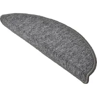 Beautissu Treppenstufenmatten ProStair 55x15cm 15 Stück Grau Halbrund