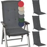 Beautissu 4er Set Gartenstuhlauflage Loft HL Graphitgrau, 120x50x6cm