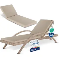 Beautissu 2er Set Deckchair Auflagen Wasserdicht QD-RL, 190x60cm, Beige