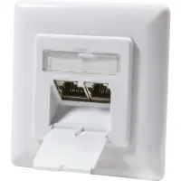 Dsit Dose Unterputz Cat. 6/ Class E zweifach, geschirmt, 2 x RJ45 Weiß