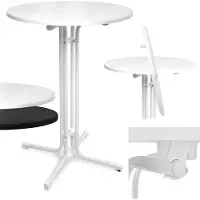 Beautissu Bellini Stehtisch ø80xH110cm Weiß