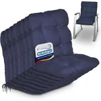 Beautissu 8er Set Niedriglehner Auflagen Set Flair NL, 100x50x8cm, Dunkelblau