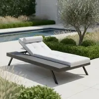 Bessagi Garden Gartenliege Avolina Hellgrau Outdoorstoff/Metall