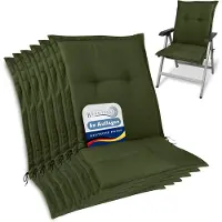 Beautissu 6x Set Premium Auflage Niedriglehner 105x50x7cm, Dunkelgrün