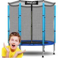 Janshop GARTENTRAMPOLIN 140 cm 4ft MIT OUTDOOR-NETZ NEOSPORT FÜR KINDER