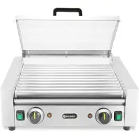 Hendi Rollengrill - 2 Zonen mit Energiesparabdeckung, , 11 Rollen, 220-240V/980W, 566x527x(H)259mm