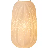 Lucide Tischlampe Flores Ø 14 cm weiß