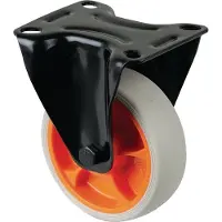 BS Rollen Bockrolle Rad- 100 mm Tragfhigkeit 110 kg Gummi Platte L104xB80 mm Farbe Rolle hellgrau