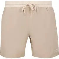 BOSS für Herren. 50514429 Logo-Badeanzug mit Kontrastbesatz beige (XL), Strandbekleidung, Polyester