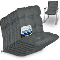 Beautissu 8er Set Niedriglehner Auflagen Set Flair NL, 100x50x8cm, Graphitgrau