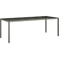 vidaXL 11-tlg. Garten-Essgruppe mit Kissen Grau Poly Rattan Glas