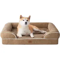 OEM Orthopädisches Hundebett 91x68x15cm, Wasserdicht, Antirutsch, Hochrand, Braun
