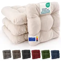 Beautissu HighLux SK Stuhlkissen 40x40x8cm Natur 4tlg